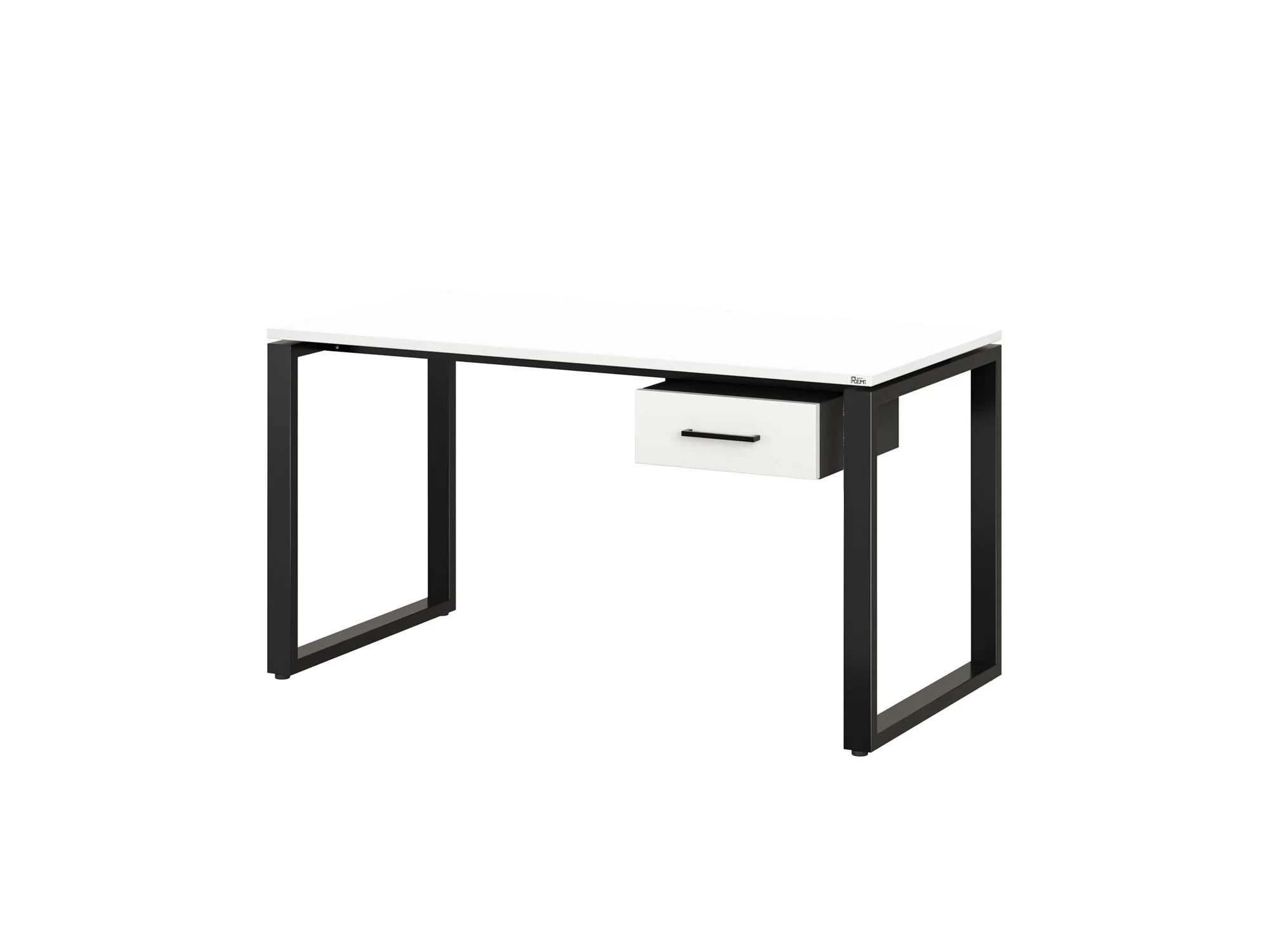 Стол прямой с подвесной тумбой, О-опора 1800x700x750 RM036-18x7 Белый/Черный