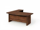 BRL RB070-160x200R Стол руководителя угловой R с тумбой 2 ящика 1600х2000х760 Орех Вармия/Черный
