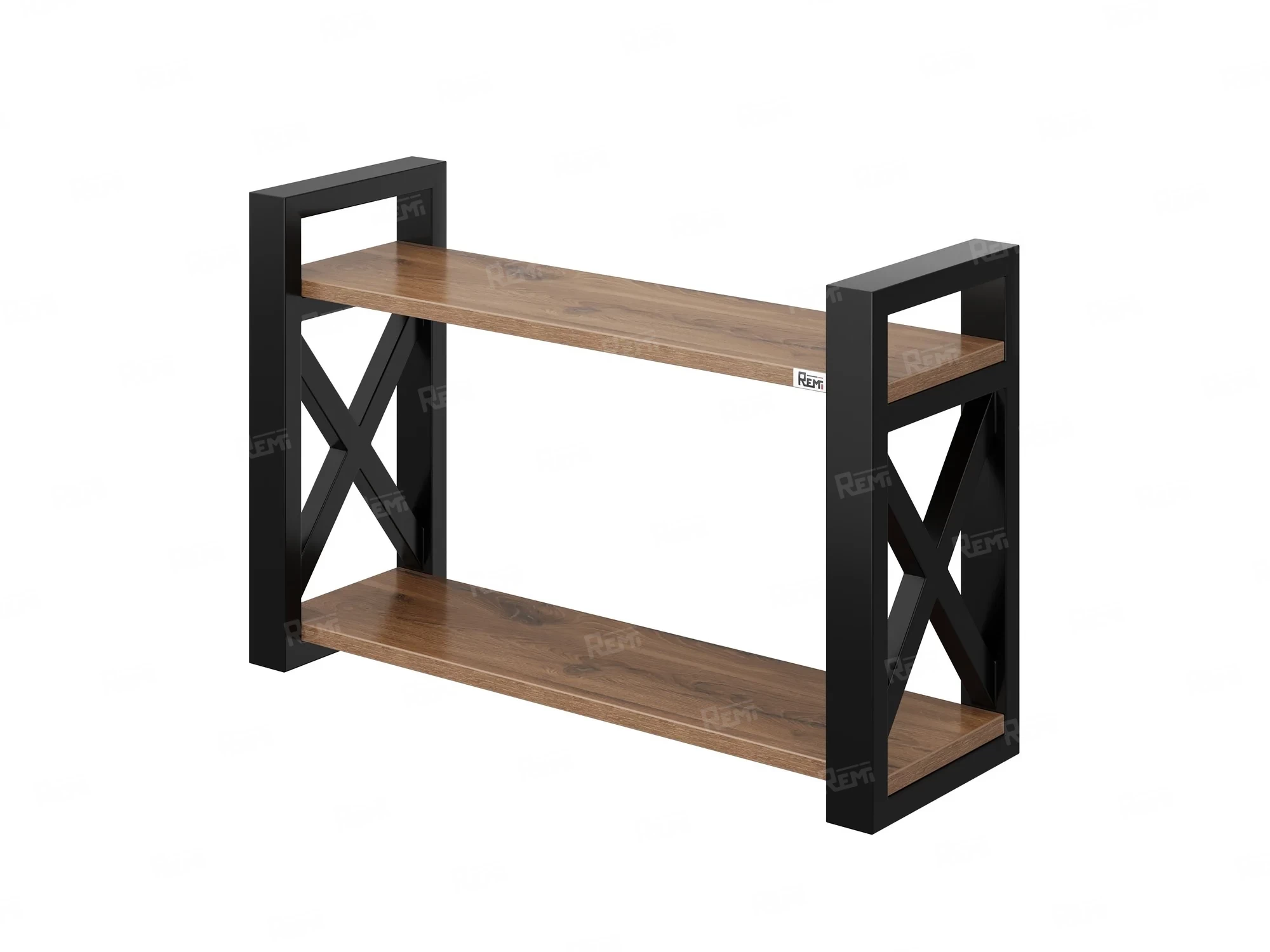 Полка настенная 900x200x500 RM196-90x20 Дуб Юстус/Черный