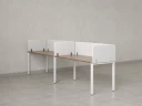 Бенч-система в 1 ряд, 2 рабочих места 5 тканевых экранов 2000x600x750 RM167-1-20x6 Дуб Юстус/Белый