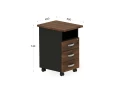 BRL RB091-45х58L Тумба приставная левая 450х580х740 Орех Вармия/Черный