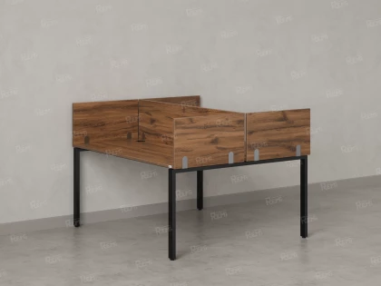 Бенч-система, 2 рабочих места, 5 ЛДСП экранов 1000x1400x750 RM165-4-10x14 Дуб Юстус/Черный