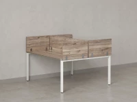 Бенч-система, 2 рабочих места, 5 ЛДСП экранов 1400x1600x750 RM165-4-14x16 Дуб Маувелла/Белый