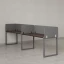 Бенч-система в 1 ряд, 2 рабочих места 5 тканевых экранов 2700x700x750 RM168-1-27x7 Дуб Апрельский шоколад/Серый