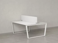 Бенч-система, 2 рабочих места, с одним тканевым экраном 1400x1400x750 RM172-1-14x14 Белый/Белый