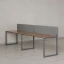 Бенч-система в 1 ряд, 2 рабочих места 2 тканевых экранов 3200x700x750 RM168-3-32x7 Дуб Юстус/Серый
