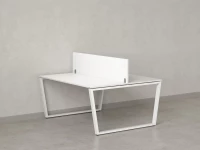 Бенч-система, 2 рабочих места, с одним экраном ЛДСП 1800x1200x750 RM172-2-18x12 Белый/Белый