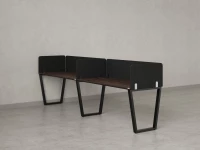 Бенч-система в 1 ряд, 2 рабочих места 5 тканевых экранов 2700x700x750 RM174-1-27x7 Дуб Апрельский шоколад/Черный