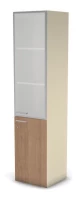 Шкаф комби RAC069 с замком, правый, стекло сатин 45,1x44,8x198,2см Акация Шеффилд/Кашемир, Серия Аккорд / Accord. Серия Аккорд / Accord. Серия Аккорд / Accord