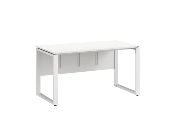 Стол прямой, О-опоры, экран ЛДСП,парящая стол-ца 1600x600x750 RM008-16x6 Белый/Белый