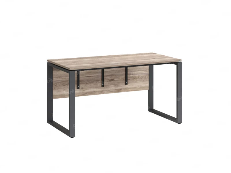 Стол прямой, О-опоры, экран ЛДСП,парящая стол-ца 2000x600x750 RM008-20x6 Дуб Маувелла/Серый