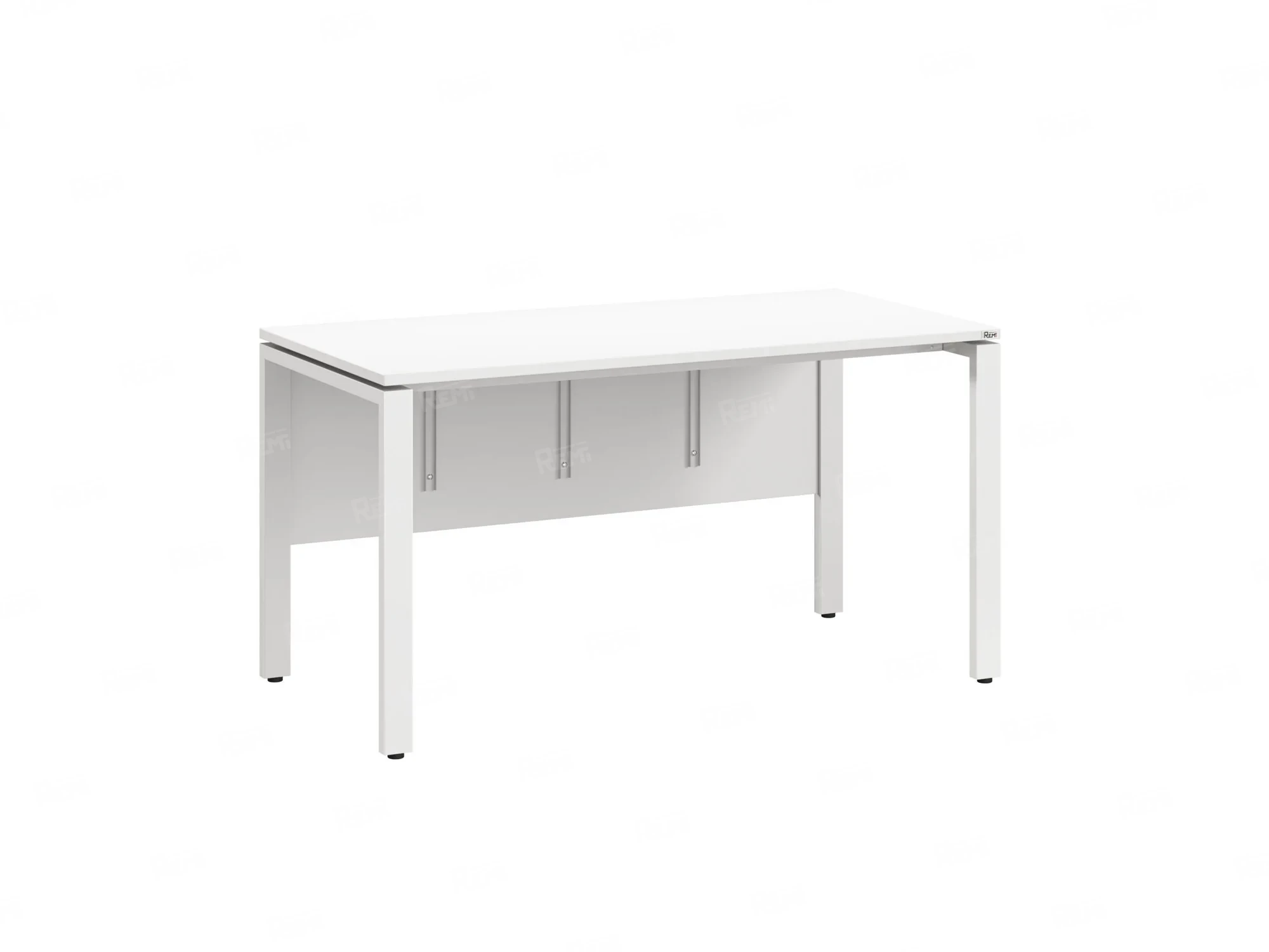 Стол прямой, П-опоры, экран ЛДСП,парящая стол-ца 1400x800x750 RM007-14x8 Белый/Белый