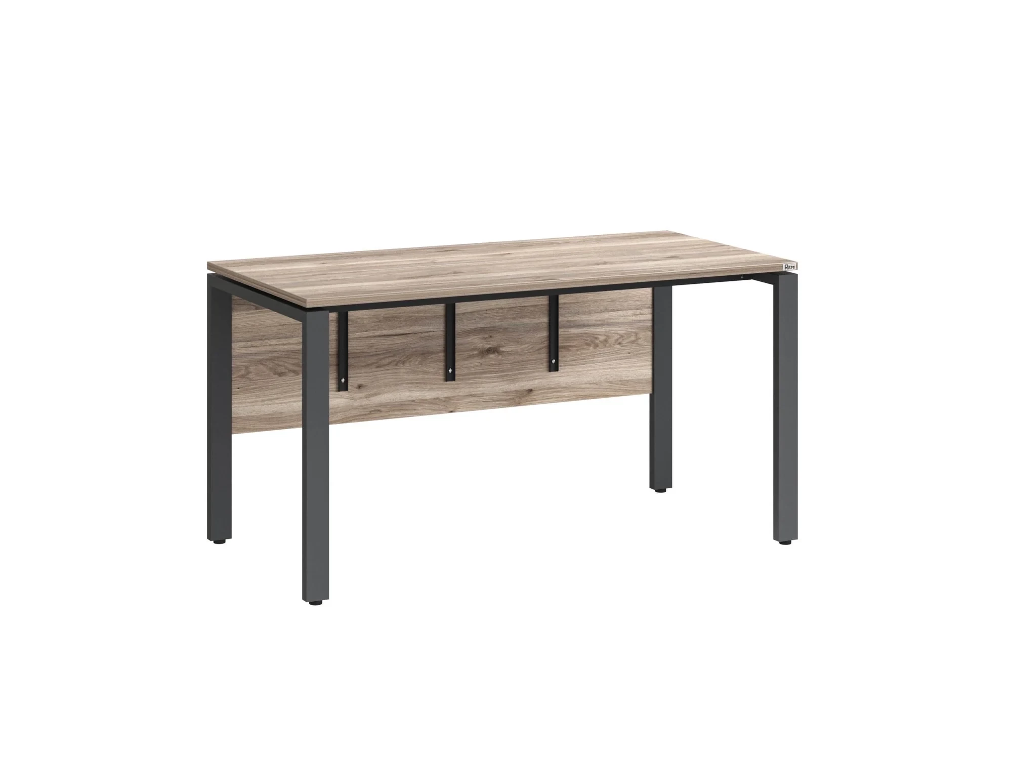 Стол прямой, П-опоры, экран ЛДСП,парящая стол-ца 1800x800x750 RM007-18x8 Дуб Маувелла/Серый