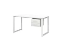Стол прямой с подвесной тумбой 2 ящика, О-опора 1600x700x750 RM037-16x7 Белый/Белый