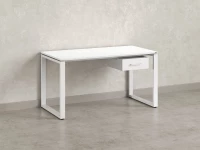 Стол прямой с подвесной тумбой, О-опора 2000x600x750 RM036-20x6 Белый/Белый