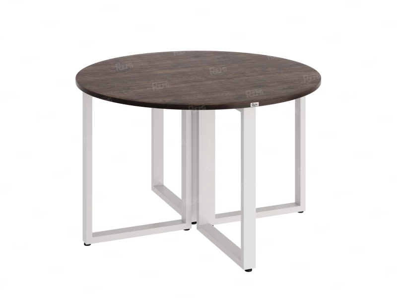 Круглый стол на О-образных опорах 1200x1200x750 RM187-12x12 Дуб Апрельский шоколад/Белый