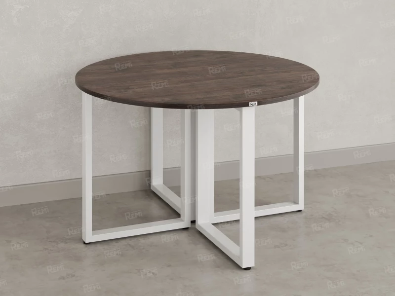 Круглый стол на О-образных опорах 1200x1200x750 RM187-12x12 Дуб Апрельский шоколад/Белый