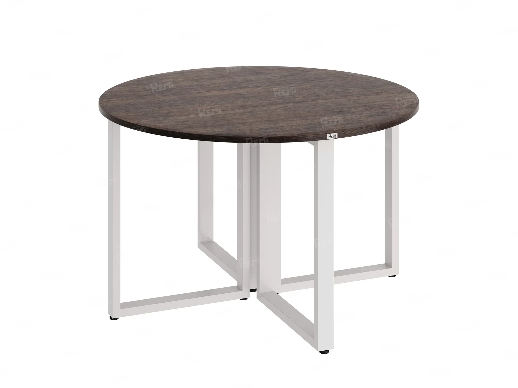 Круглый стол на О-образных опорах 1200x1200x750 RM187-12x12 Дуб Апрельский шоколад/Белый