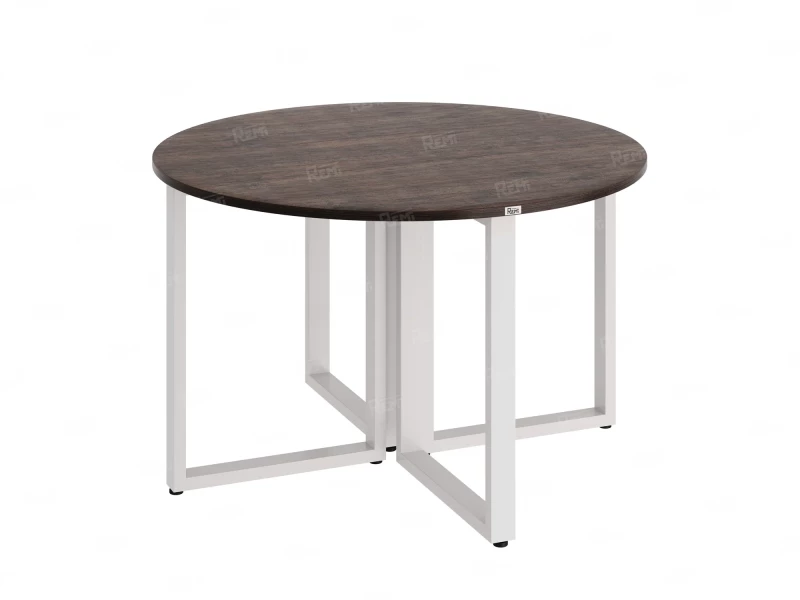 Круглый стол на О-образных опорах 1200x1200x750 RM187-12x12 Дуб Апрельский шоколад/Белый