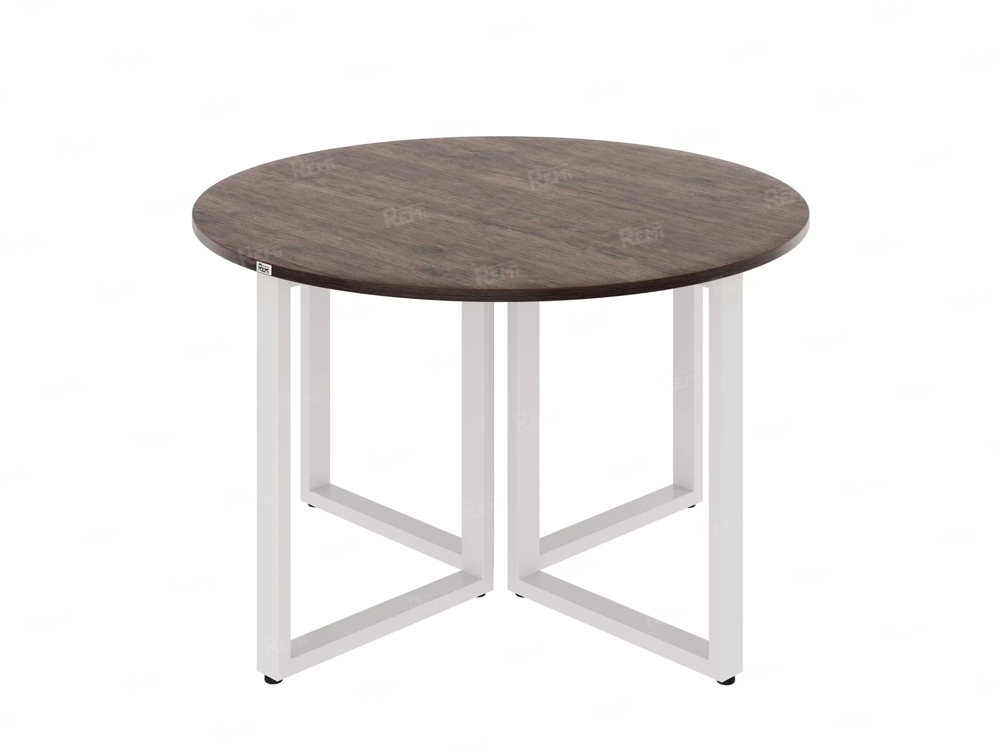 Круглый стол на О-образных опорах 1200x1200x750 RM187-12x12 Дуб Апрельский шоколад/Белый