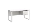 Стол прямой, подвесная тумба, ЛДСП экран, О-опора 2000x800x750 RM033-20x8 Белый/Белый