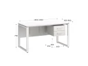 Стол прямой, подвесная тумба, ЛДСП экран, О-опора 2000x800x750 RM033-20x8 Белый/Белый