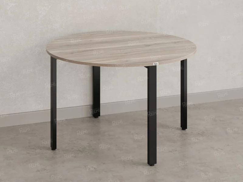 Круглый стол на П-образных опорах 1700x1700x750 RM186-17x17 Дуб Маувелла/Черный