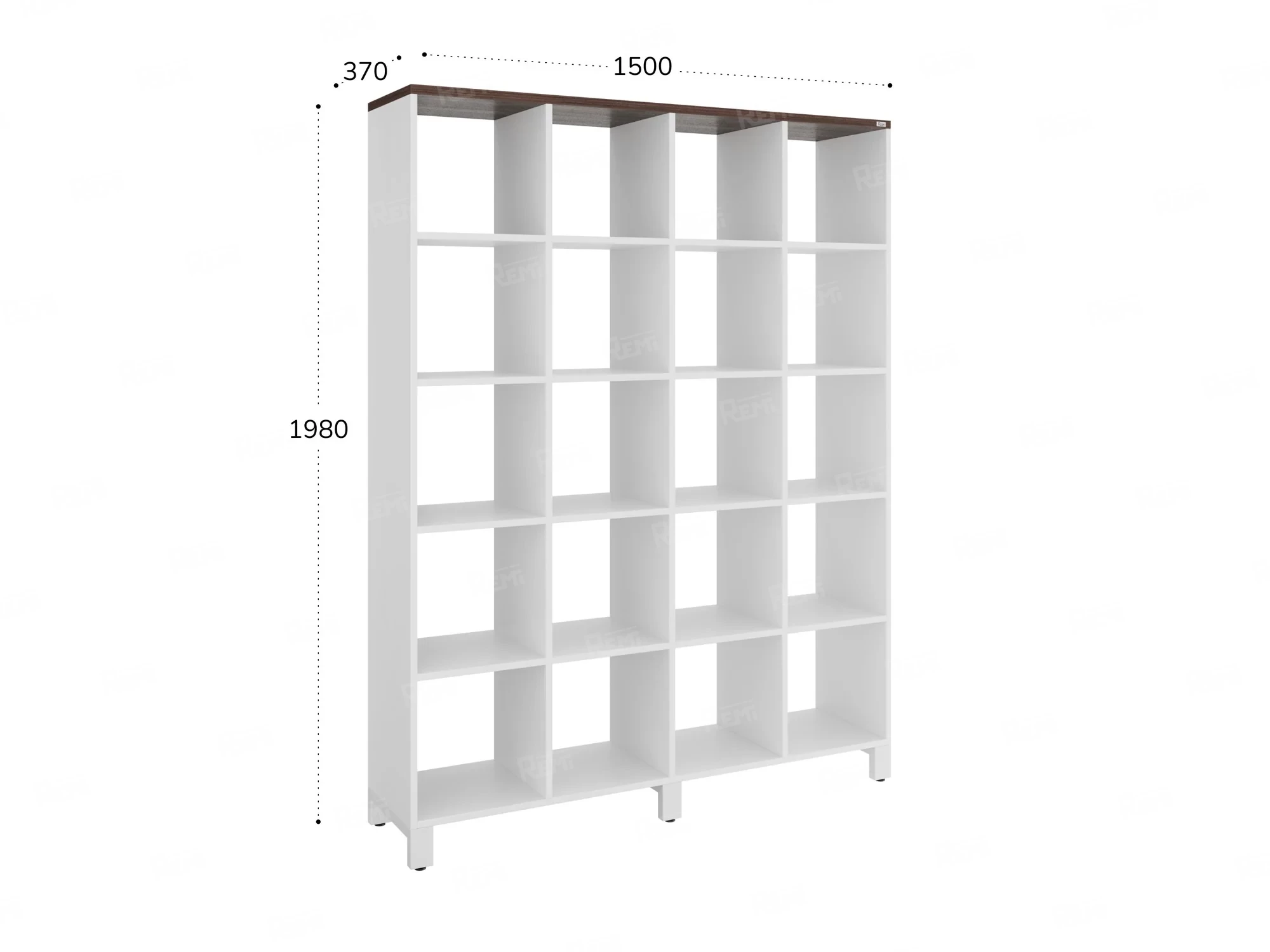 Стеллаж, 20 ячеек 1500х370х1980 RM144-150x37 Дуб Апрельский шоколад/Белый