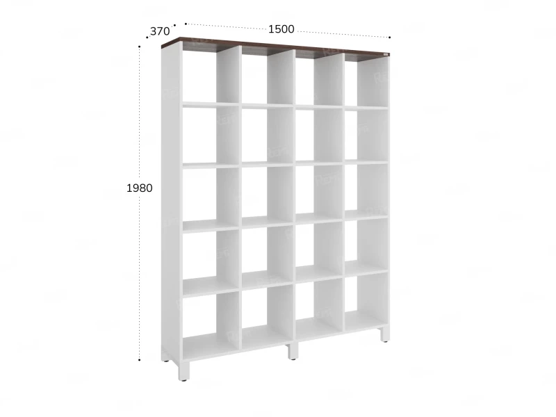 Стеллаж, 20 ячеек 1500х370х1980 RM144-150x37 Дуб Апрельский шоколад/Белый