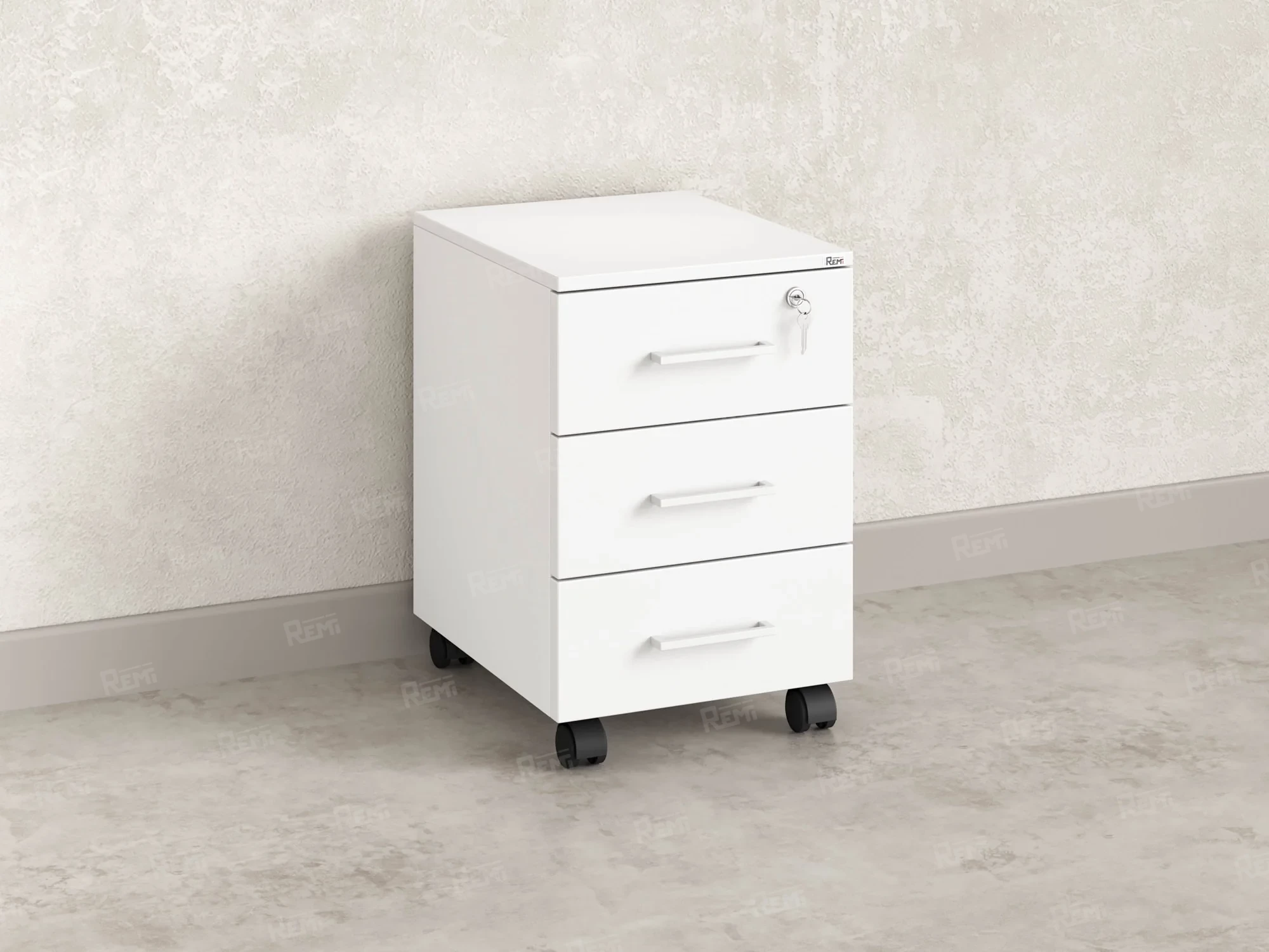 Тумба мобильная, 3 ящика 400x500x600 RM120-40x50 Белый/Белый