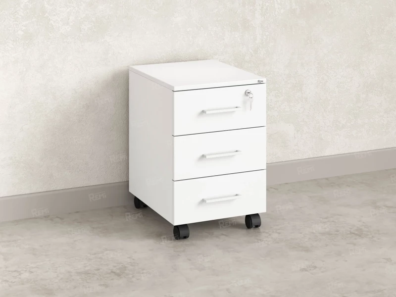 Тумба мобильная, 3 ящика 400x500x600 RM120-40x50 Белый/Белый