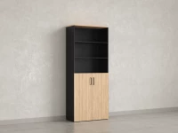 Шкаф комбинированный, регулируемые опоры, 6 уровней 900x420x2100 RM155-90x41 Вяз Швейцарский светлый/Черный
