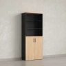 Шкаф комбинированный, регулируемые опоры, 6 уровней 900x420x2100 RM155-90x41 Вяз Швейцарский светлый/Черный