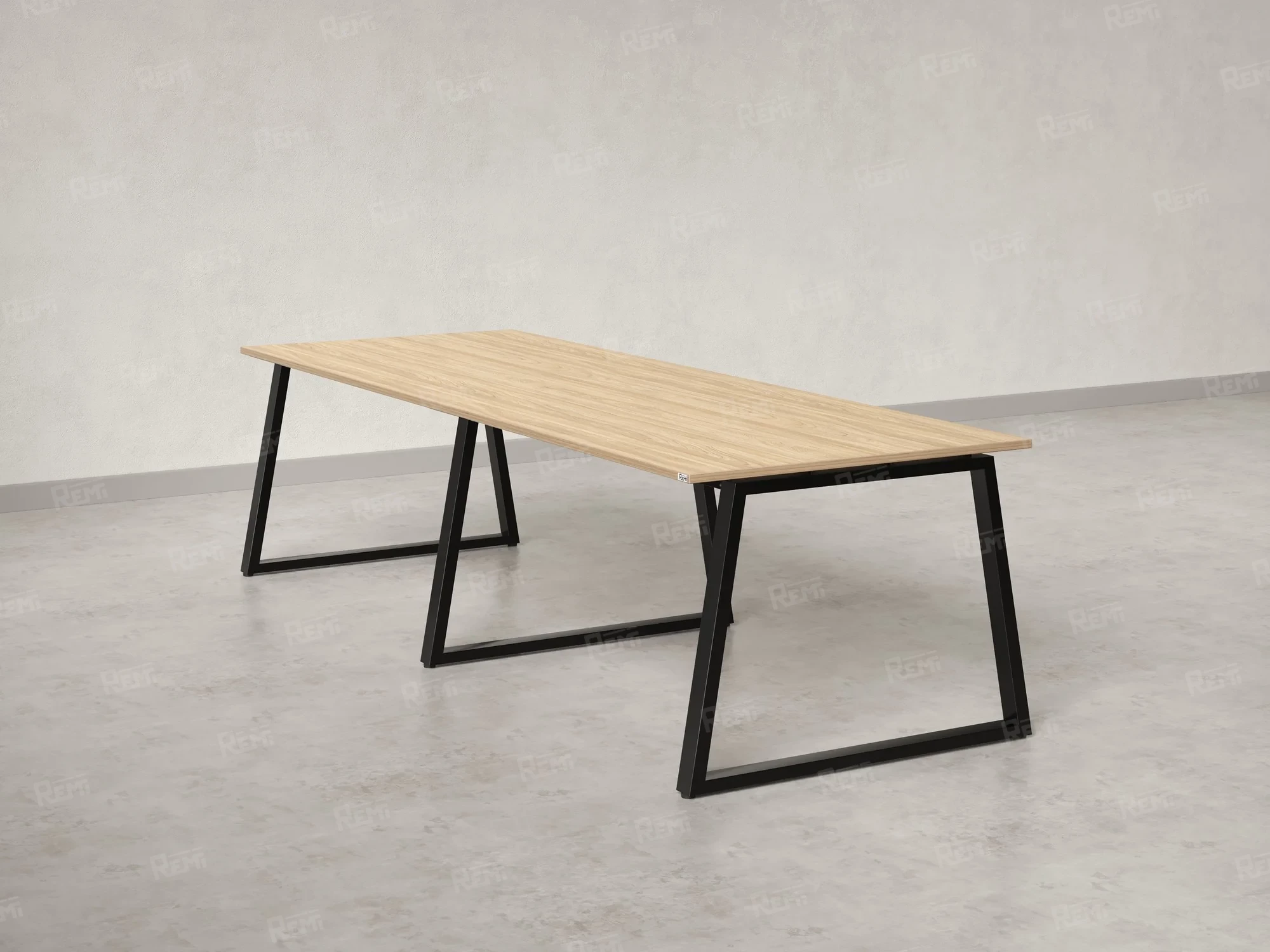 Cтол для переговоров, на A-обазном каркасе 2100x1000x750 RM083-210x100 Вяз Швейцарский светлый/Черный