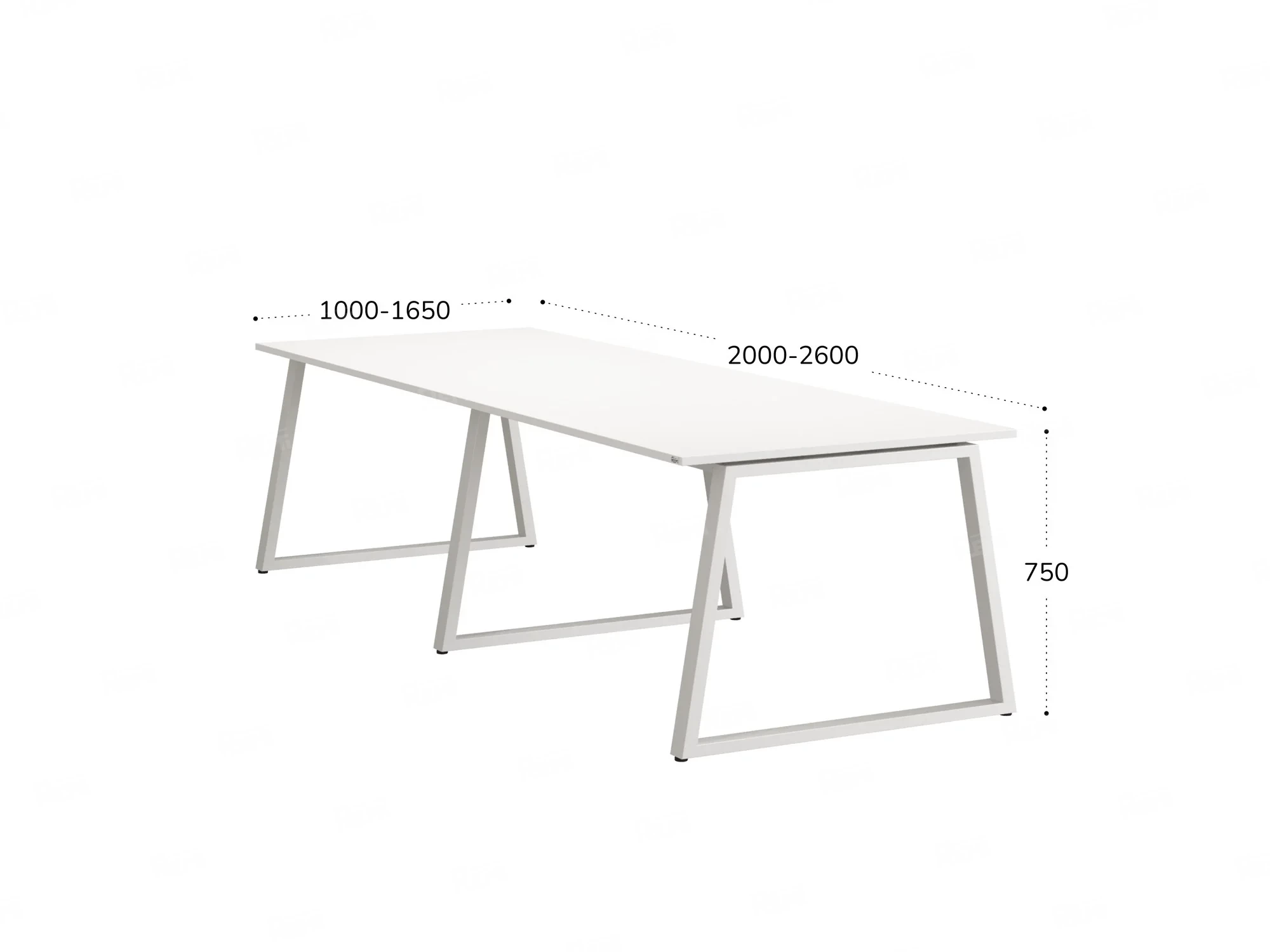 Cтол для переговоров, на A-обазном каркасе 2200x1000x750 RM083-220x100 Белый/Белый