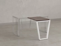 Брифинг прямой, с парящей столешнецей, на U-образном каркасе 800x800x750 RM074-8x8 Дуб Апрельский шоколад/Белый