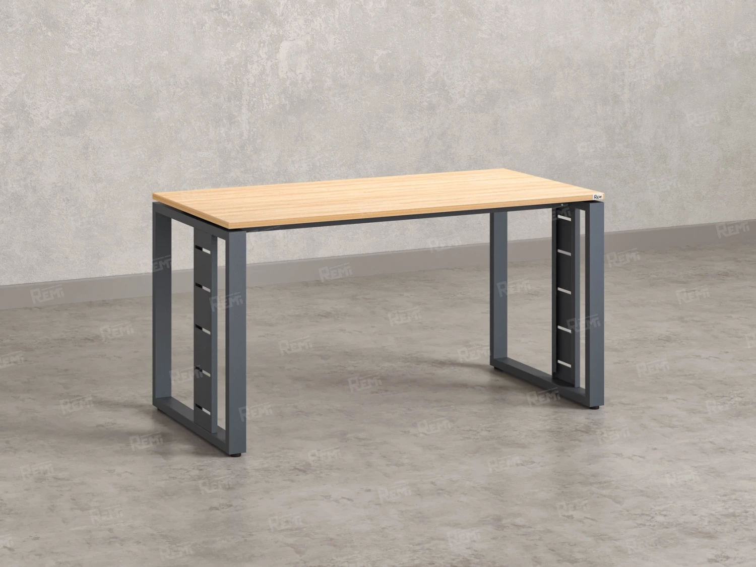 Стол прямой на О-образных опорах 1000x800x750 RM040-10x8 Вяз Швейцарский светлый/Серый