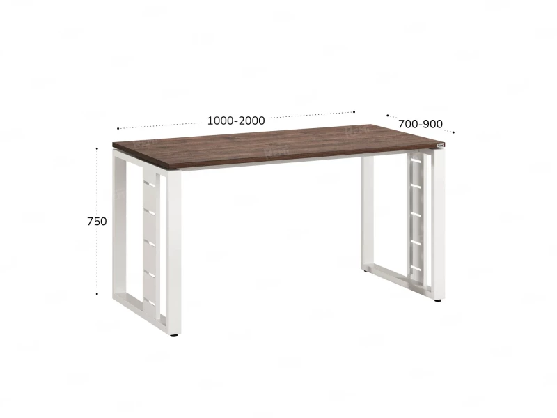 Стол прямой на О-образных опорах 1400x900x750 RM040-14x9 Дуб Апрельский шоколад/Белый