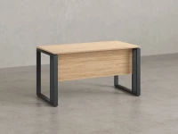 Стол прямой на О-образных опорах с экраном ЛДСП 1200x700x750 RM041-12x7 Вяз Швейцарский светлый/Серый