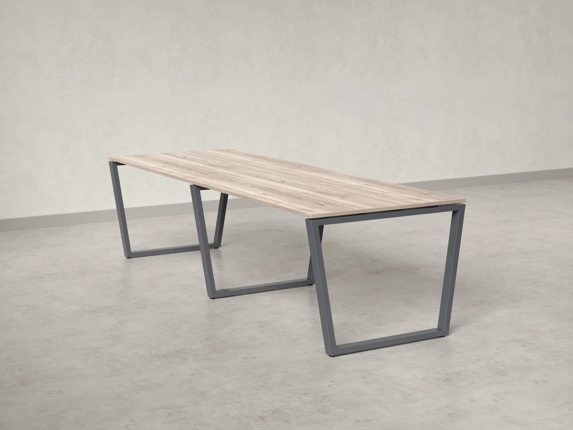 Cтол для переговоров, на V-обазном каркасе 2600x1400x750 RM082-260x140 Дуб Маувелла/Серый