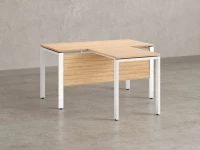 Стол с брифингом с парящей столешницей на П-образных опорах с экраном ЛДСП RM043-16x6 1600x2200x750 Вяз Швейцарский светлый/Белый