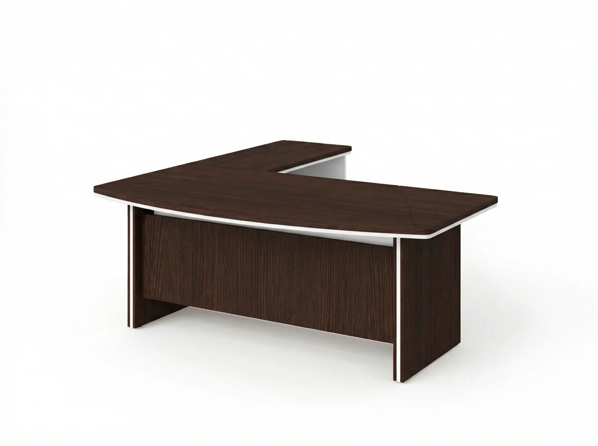 BRL RB070-160x200R Стол руководителя угловой R с тумбой 2 ящика 1600х2000х760 Венге/Белый