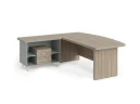 BRL RB070-160x200L Стол рук-ля угловой L с тумбой 2 ящика 1600х2000х760 Шорвуд/Серый вулканический