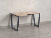 Стол угловой, U-опора, левый 1400x800/1000x750, RM051-14x8-10 Дуб Маувелла/Серый