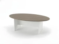 BRL RB007-240х120 Конференц-стол овальный 2400х1200х740 Дрифтвуд/Белый
