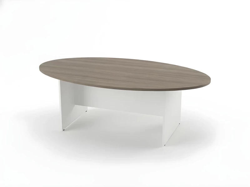 BRL RB007-240х120 Конференц-стол овальный 2400х1200х740 Дрифтвуд/Белый
