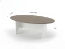 BRL RB007-240х120 Конференц-стол овальный 2400х1200х740 Дрифтвуд/Белый