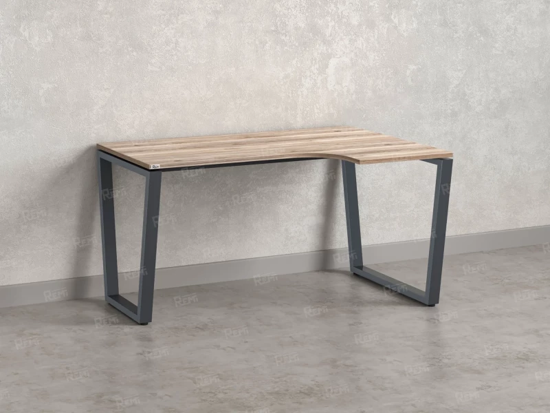 Стол угловой, U-опора, правый 1800x800/1000x750, RM050-18x8-10 Дуб Маувелла/Серый