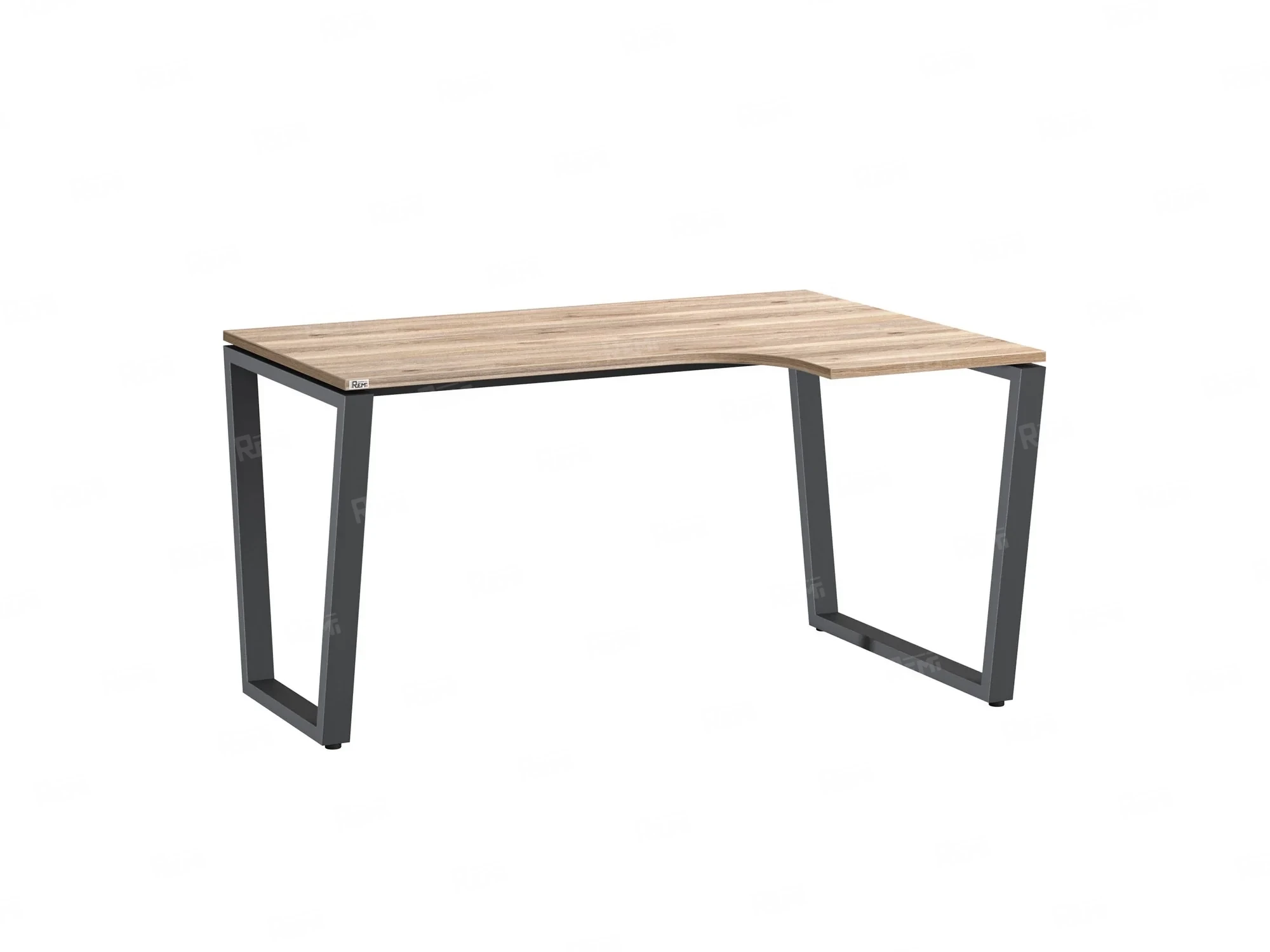 Стол угловой, U-опора, правый 1800x800/1000x750, RM050-18x8-10 Дуб Маувелла/Серый