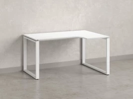 Стол угловой, О-опора, правый 1400x600/900x750, RM054-14x6-9 Белый/Белый